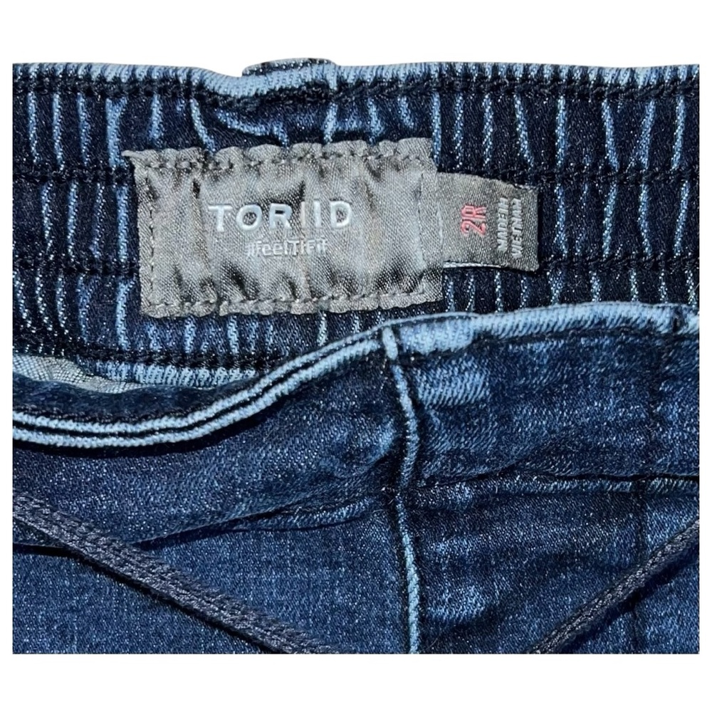 Torrid Jeans Women’s Size 18/20 2X Blue Straight Expandable Waist Drawstring - Picture 3 of 7